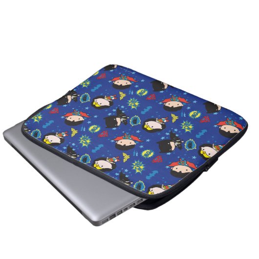 Chibi Wonder Woman, Superman und Batman Pattern Laptopschutzhülle (Vorne Knopf)