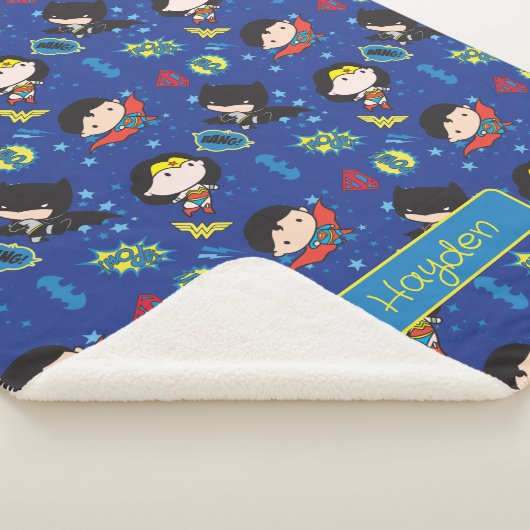 Chibi Wonder Woman, Superman und Batman Pattern Sherpadecke (3/4)