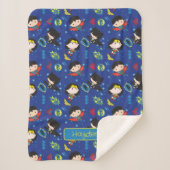 Chibi Wonder Woman, Superman und Batman Pattern Sherpadecke (Vorderseite)