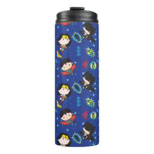 Chibi Wonder Woman, Superman und Batman Pattern Thermosbecher