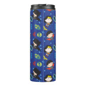 Chibi Wonder Woman, Superman und Batman Pattern Thermosbecher (Rückseite)