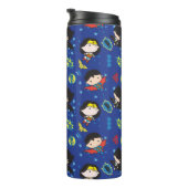Chibi Wonder Woman, Superman und Batman Pattern Thermosbecher (Nach rechts gedreht)