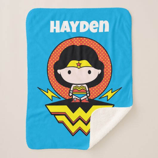 Chibi Wonder Woman With Polka Dots and Logo Sherpadecke (Vorderseite)