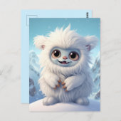 Chibi Yeti Postcard Postkarte (Vorne/Hinten)