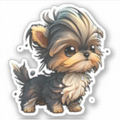 Chibi Yorkshire Terrier Aufkleber (Vorderseite)