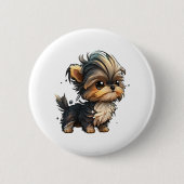 Chibi Yorkshire Terrier Button (Vorderseite)