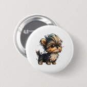 Chibi Yorkshire Terrier Button (Vorne & Hinten)
