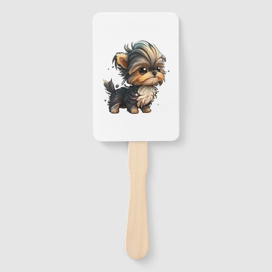 Chibi Yorkshire Terrier Fächer (Vorderseite)