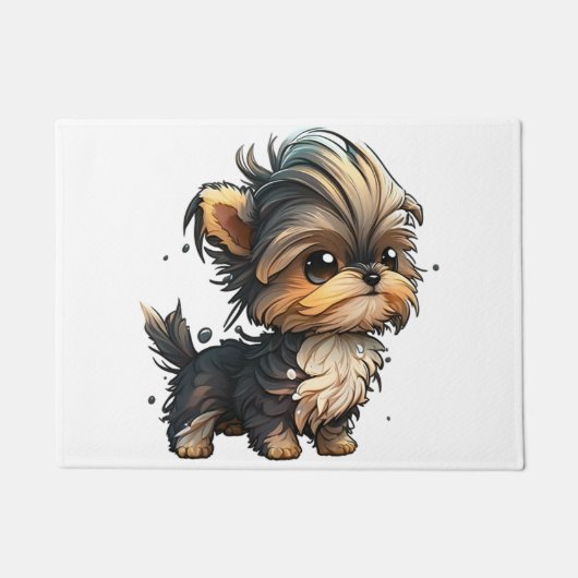 Chibi Yorkshire Terrier Fußmatte (Vorderseite)