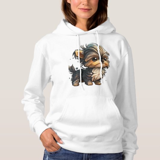 Chibi Yorkshire Terrier Hoodie (Vorderseite)
