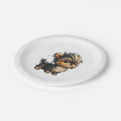 Chibi Yorkshire Terrier Pappteller (Schrägansicht)