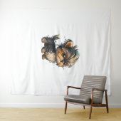 Chibi Yorkshire Terrier Wandteppich (Beispiel (Horizontal))