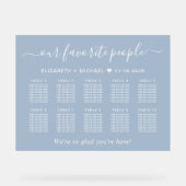 Chic 10 Table Dusty Blue Wedding Seating Acrylschild (Vorderseite)