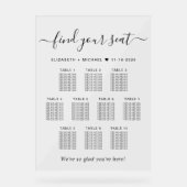 Chic 10 Table Wedding Seating Acrylschild (Vorderseite)