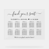 Chic 10 Table Wedding Seating Acrylschild (Vorderseite)