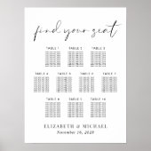 Chic 10 Table Wedding Seating Chart Poster (Vorne)