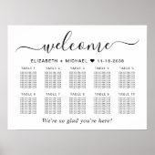 Chic 10 Table Wedding Seating Chart Poster (Vorne)