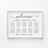 Chic 10 Table Wedding Seating Chart Poster