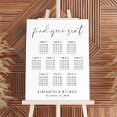 Chic 10 Table Wedding Seating Chart Poster