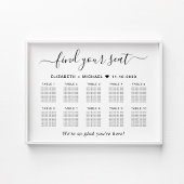 Chic 10 Table Wedding Seating Chart Poster