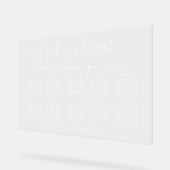 Chic 10 Table White Script Wedding Seating Clear Acrylschild (Winkel)