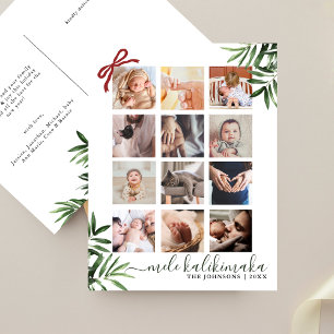 Chic 12 Foto-Collage Mele Kalikimaka Tropical  Feiertagspostkarte