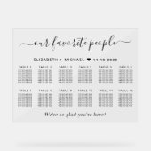 Chic 12 Tabelle Unsere Lieblings-Leute Hochzeit Acrylschild (Vorderseite)