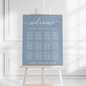Chic 12 Table Dusty Blue Wedding Seating Chart Poster