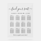 Chic 12 Table Wedding Seating Clear Acrylschild (Vorderseite)