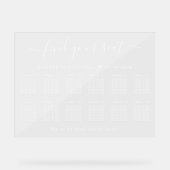 Chic 12 Table White Wedding Seating Acrylschild (Vorderseite)
