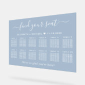 Chic 12 Table White Wedding Seating Dusty Blue Acrylschild (Winkel)