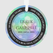 Chic 14. 24. 34. 43. Opal Wedding Jubiläum Ornament (Rückseite)