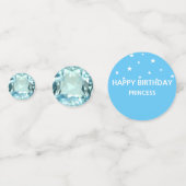 Chic 15. Geburtstag & Light Türkis Blue Gems Konfetti (Rückseiten)