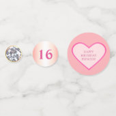 Chic 16. Geburtstag auf Rosa & Rose Gold Konfetti (Vorderseiten)