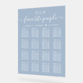 Chic 16 Table Dusty Blue Wedding Seating Mattiert Acrylschild (Winkel)