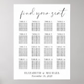 Chic 16 Table Wedding Seating Chart Poster (Vorne)