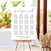 Chic 16 Table Wedding Seating Chart Poster