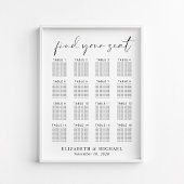Chic 16 Table Wedding Seating Chart Poster