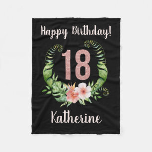 Chic 18. Geburtstag Pink Glitzer Name Fleece Leere