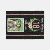 Chic 18. Geburtstag Pink Glitzer Name Foto Fleece (Vorderseite (Horizontal))