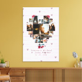 Chic 18 Herz geformt Foto Collage für sie / ihn Leinwanddruck (Insitu (Wohnzimmer))