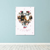 Chic 18 Herz geformt Foto Collage für sie / ihn Leinwanddruck (Insitu (Holzboden))