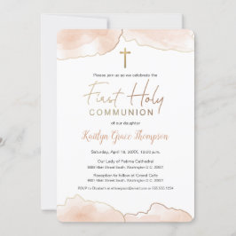Chic 1. Communion Airy Soft pink Aquarell Einladung