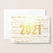 Chic 2021 Grußkarte für ein gutes neues Jahr Folienkarte (Vorderseite mit Umschlag)