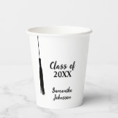 Chic 2024 Grad Tassel Personalisierter Abschluss Pappbecher (Rückseite)