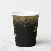 Chic 21. Geburtstag Black and Gold Glitzer Pappbecher (Rechts)