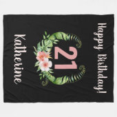 Chic 21. Geburtstag Black Girl Name Fleecedecke (Vorderseite (Horizontal))