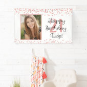 Chic 21. Geburtstag Rose Gold Glitzer Foto Banner (Insitu)