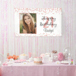 Chic 21. Geburtstag Rose Gold Glitzer Foto Banner
