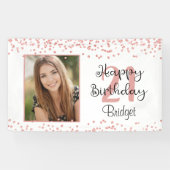 Chic 21. Geburtstag Rose Gold Glitzer Foto Banner (Horizontal)